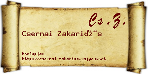 Csernai Zakariás névjegykártya